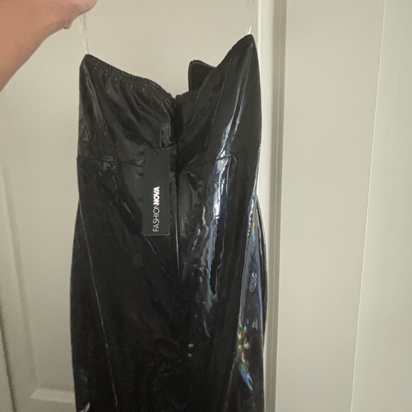 Black faux leather maxi dress Size SMALL - Picture 5 of 6